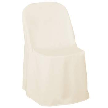 Lann's Linens 100 pcs Polyester Folding Chair Covers for Wedding/Party - Cloth Fabric Slipcovers