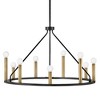 Lark Lazlo 9 - Light Chandelier in  Black/Lacquered Brass - 4 of 4