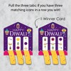 Big Dot of Happiness Happy Diwali - Festival of Lights Party Game Pickle Cards - Pull Tabs 3-in-a-Row - Set of 12 - 3 of 4