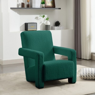 Hyleory 29.1'' Modern Accent Chair, Upholstered Lamb Fleece Adirondack Armchair for Living Room Makeup Room Bedroom
