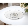 HomeRoots 13" Clear And Silver Round Glass Hand Finished Lazy Susan - 2 of 4