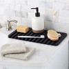 Talented Kitchen Self Draining Silicone Dish Drying Mat for Kitchen Counter, 15x8 Sloped Glassware Tray, Black - 2 of 4
