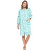 Casual Nights Women's Floral Snap Front Flannel Duster Long Sleeve Lounger Dress - 2 of 4