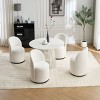 360° Single Velvet Barrel Swivel Chair,Modern Upholstered Armless Makeup Vanity Accent Chair for Bedroom Vanity-Cuddlewood - 3 of 4