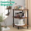 KTMBDW Bookshelf, 3 Tier Industrial Bookcase, Metal Small Bookcase, Corner Book Shelf Storage Organizer for Living Room, Bedroom, Home Office, Brown - 4 of 4