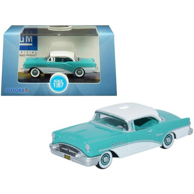 1955 Buick Century Turquoise and Polo White 1/87 (HO) Scale Diecast Model Car by Oxford Diecast