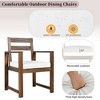 Kumasinova 7 Pcs Acacia Wood Patio Table with 6 Upholstered Chairs,Rustic Outdoor Dining Sets with Umbrella Holes for Backyard,Garden&Poolside - 4 of 4