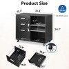 GALAXHERO 3-Drawer Wood Lateral Filing Cabinet, Mobile Printer Stand with Open Shelves for Home Office - 3 of 4