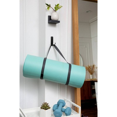Large Matte Black Double Wall Hook with Adhesive
