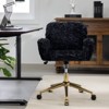 Grungis Velvet Swivel Office Chair with Universal Wheels,Gaming Chair with Adjustable Height and Golden Metal Base,Computer Chair for Office - 2 of 4