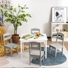 Costway Kids 5 Piece Table & Chair Set Wooden Children Activity Playroom Furniture Gift - 2 of 4