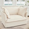 Chenille Slipcovered Armchair, Deep Seat Single Sofa with Removable Cover, 1 Back Cushion & 2 Oversized Pillows, 300lb Capacity - 2 of 4