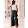 Women Linen Pants Casual Loose High Waist Boho Wide Leg Cropped Palazzo Beach Pants Summer Outfits - 3 of 4
