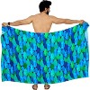 HAPPY BAY Men's Summer Long Vacation Sarong Beachwear Holidays Wrap Lava Lava Beach Cover Up Sarongs For Men One Size Admiral, Leaves - 4 of 4
