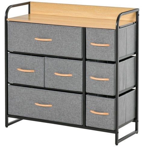 Homcom 7-drawer Dresser, Fabric Chest Of Drawers, 3-tier Storage