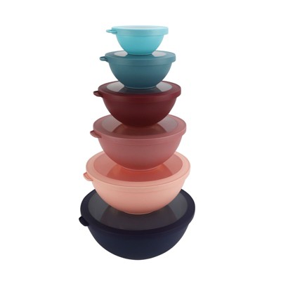 COOK WITH COLOR  Mixing Bowls with Lids 12 Piece Set NAVY