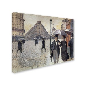 Trademark Fine Art -Gustave Caillebotte 'Rainy Day in Paris' Canvas Art - 1 of 3
