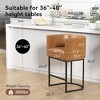 JUJABU Modern Faux Leather Upholstered Bar Stools, 26.4" Set of 2 with Barrel-Curved Backs and Arms - 3 of 4