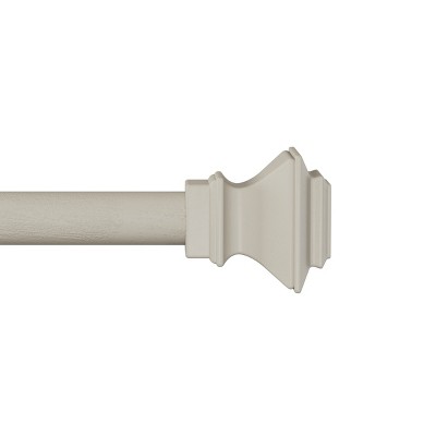 1-Inch Curtain Rod- Decorative Modern Square Finials and Hardware- For Home Decor in Bedroom and Kitchen- 48-84-Inch by Hastings Home (Gray)