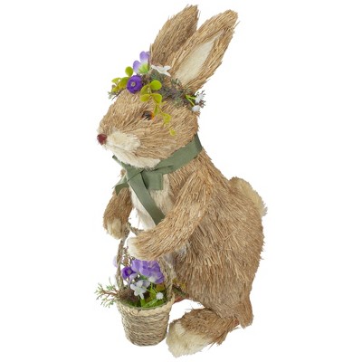 8 Brown Sisal Bunny Rabbit Easter Figure