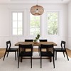 Plank+Beam 72" Classic Solid Wood Dining Table Set, Walnut Wirebrush, + 6 Chairs - 2 of 4