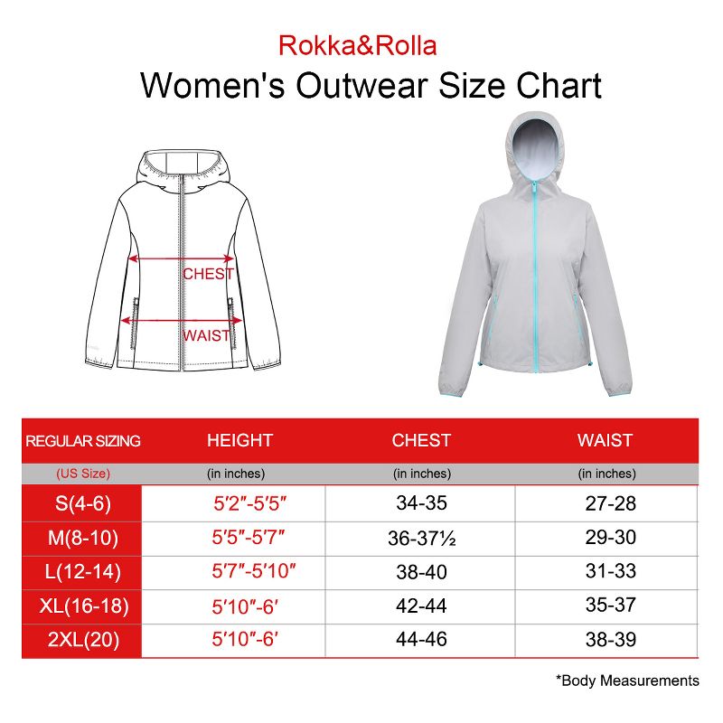Rokka&Rolla Women's Packable Windbreaker Rain Jacket, 2 of 15