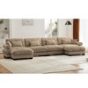 Oversized 166" Velvet Modular U-Shaped Sectional Sofa with Bolstered Armrests and 2 Ottomans, 6-Piece Free combination Sofa - 2 of 4