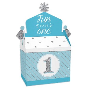 Big Dot of Happiness 1st Birthday Boy - Fun to be One - Treat Box Party Favors - First Birthday Party Goodie Gable Boxes - Set of 12 - 1 of 4