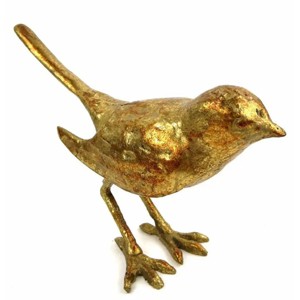 Slickblue Decorative Bird Figurine, Cast Iron with Gold Leaf Detail, Standing Sculpture, 8"x2.75"x4.75" - 1 of 3