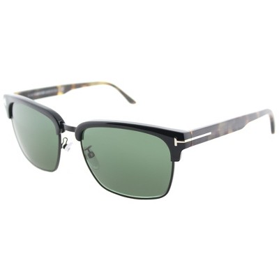 Tom Ford River TF 367 02B Unisex Square Sunglasses Matte Black 57mm