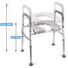 Raised Toilet Seat, 350LB Stand Alone Homecare Commode Bathroom Assist Frame for Elderly, Handicapped, Disabled, Adjustable Height, Padded Seat - 3 of 4