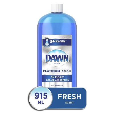 Dawn Platinum Dishwashing Foam, Fresh Rapids Scent, 30.9 fl oz
