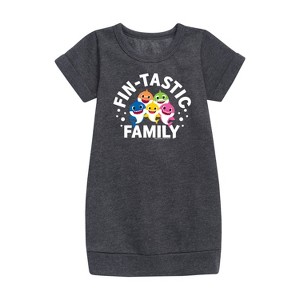 - Baby Shark - Fintastic Family Graphic Short Sleeve Fleece Dress - 1 of 4