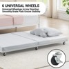 Twin Daybed with Trundle, Metal Sofa Bed Frame with Backrest and Lockable Wheels, Sturdy Steel Slats, Art Headboard, for Living Room Bedroom - 4 of 4