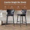 Okak 26/28In Counter Height Bar Stools Set of 2, 180°Swivel Bar Chairs with Backs and Metal Legs for Kitchen Island, Cafe, Green - 4 of 4