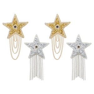 Unique Bargains Iron On Durable Clothing Star Rhinestone Patches 4 Pcs - 1 of 4
