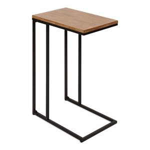 Kate and Laurel Lockridge Rectangle Wood C Table, 19x12x27, Rustic Brown and Black - 1 of 4