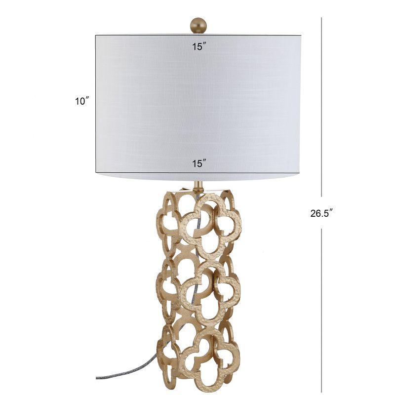 26.5&#34; Metal Oliver Quatrefoil Table Lamp (Includes LED Light Bulb) Gold - JONATHAN Y, 5 of 7