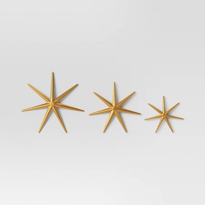 Image of (Set of 3) 12"/10"/8" Star Wall Art - Threshold™: Modern Metal Abstract Sculptures, Vertical Orientation
