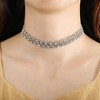 Unique Bargains Rhinestone Choker Necklace Sparkly Chain Necklaces for Women  Silver Tone 1PC - 2 of 4