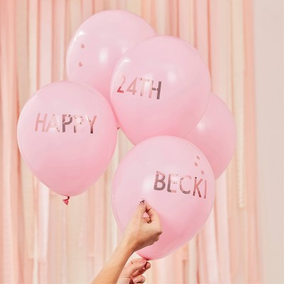 Customizable Latex Balloons Stickers Pink