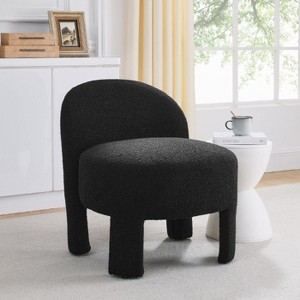 CAVINAS Modern Loop Yarn Accent Chair With Backrest, Armless Upholstered Side Chair for Small Spaces - 1 of 4