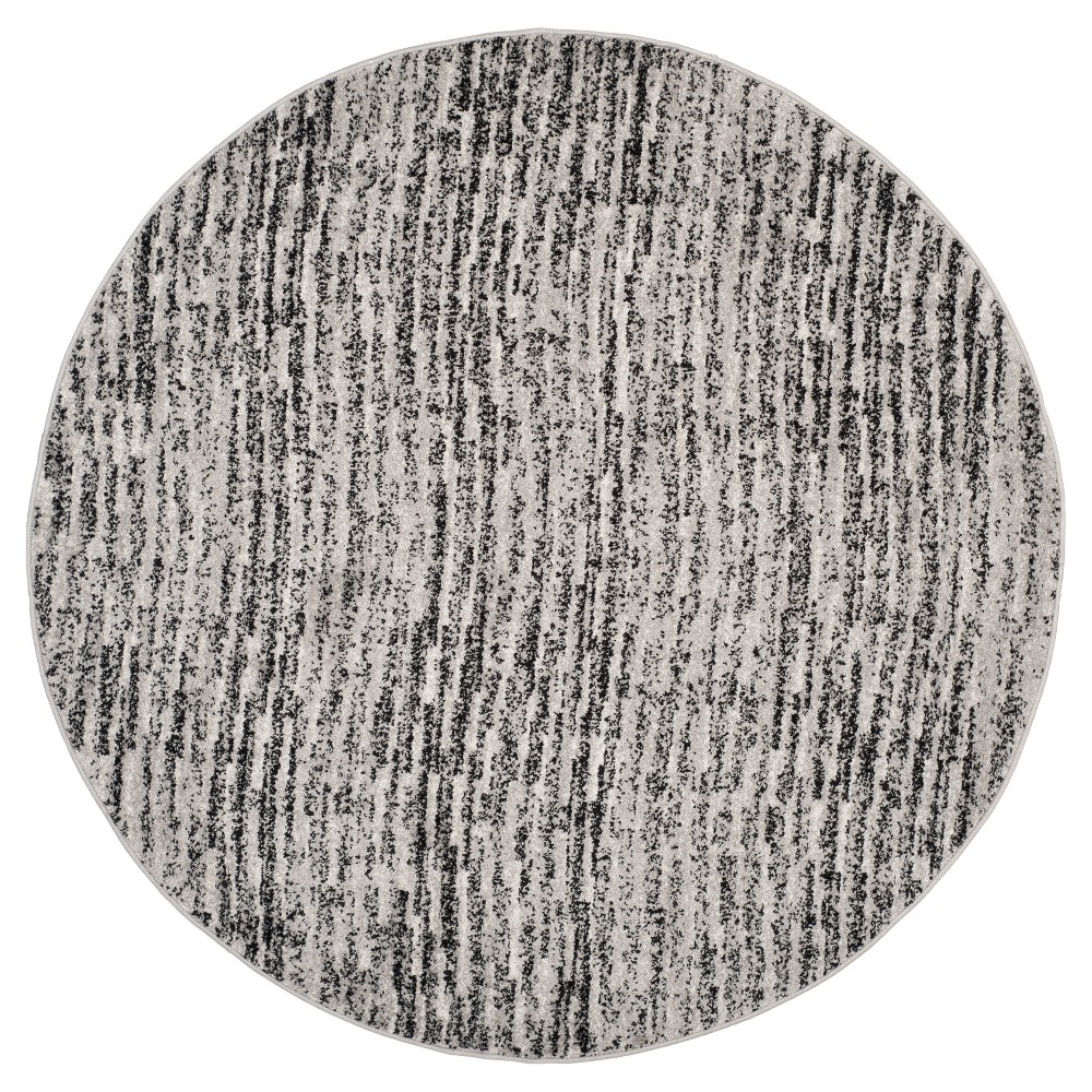 Adirondack Rug - Black/Silver - (4'x4' Round) - Safavieh