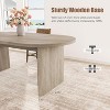 70.8in Oval Dining Table for 6-8 People, Large Farmhouse Kitchen Coffee Table with Thick Sturdy Wooden Base for Kitchen, Living Room, Office - 3 of 4