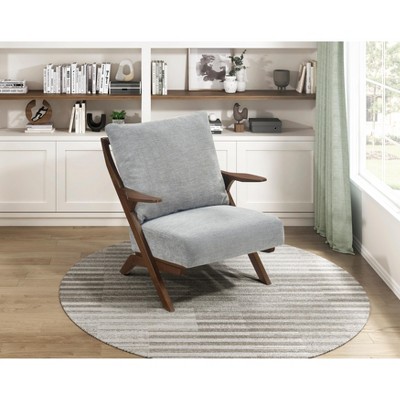 Grungis Chenille Accent Chairs,Living Room Chairs with Reversible Back,Comfy Chairs for Living Room,Bedroom,Gray+Brown