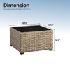 XIZZI Outdoor Coffee Table with Umbrella Base Insert, All-Weather Wicker Patio Table with Center Umbrella Hole, Square Umbrella Table, Brown - 3 of 3