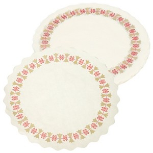 Unique Bargains Wedding Christmas Decoration Round Food Lace Trim Paper Placemats - 1 of 4