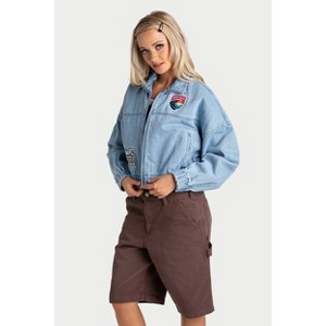 NWSL San Diego Wave Women's Denim Cropped Jacket - XS : Target