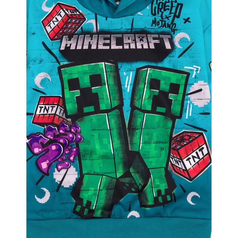 Minecraft Creeper Pullover Hoodie Pockets, 3 of 8