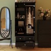 Famapy Wardrobe Closet Dark Black 2 Door 3 Drawer with Tall Legs - 3 of 4
